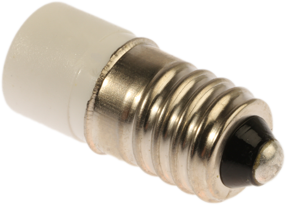 RS PRO White LED Indicator Lamp, 28V ac/dc, E10 Base, 10mm Diameter, 2070mcd