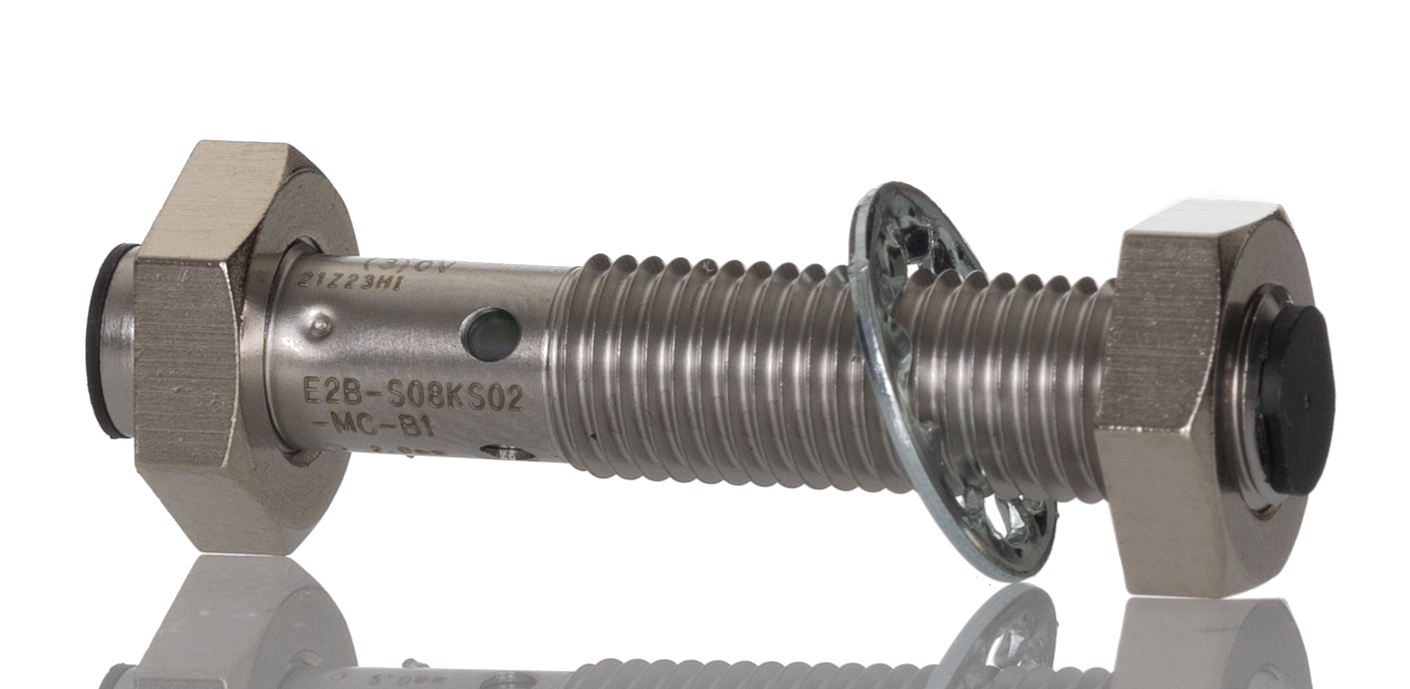 Omron Inductive Threaded Barrel Proximity Sensor, M8, 2 mm Detection, PNP NO, 10 → 30 V dc