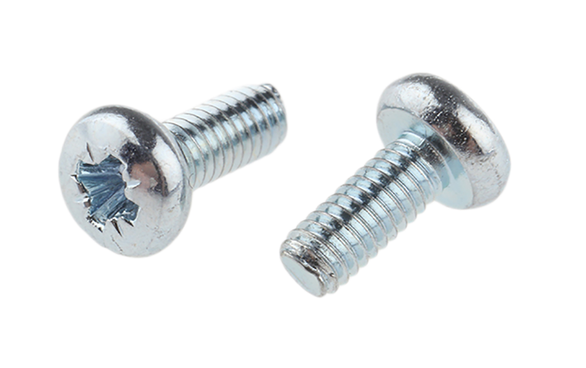 RS PRO Pozi M2.5 Pan Steel Machine Screws DIN 7985 x 6.0mm