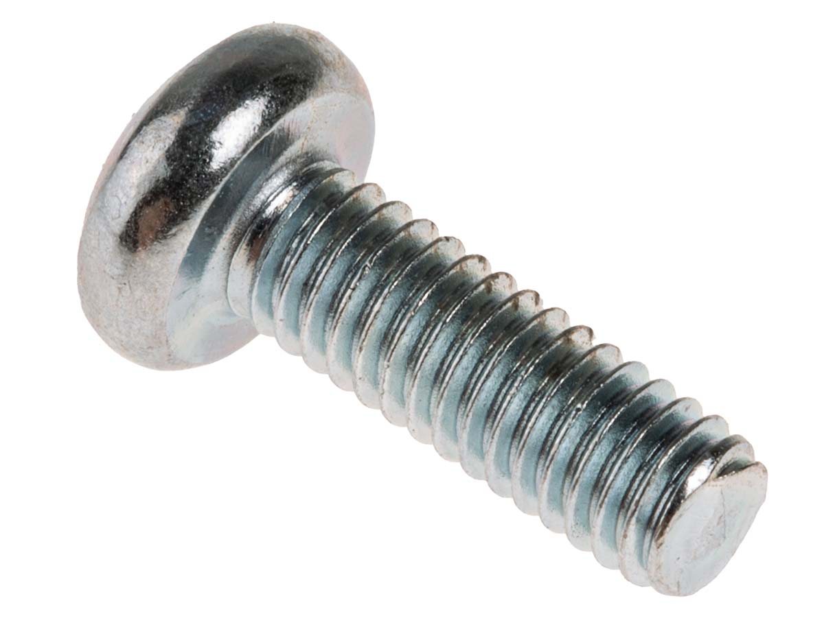RS PRO Pozi M4 Pan Steel Machine Screws DIN 7985 x 12.0mm