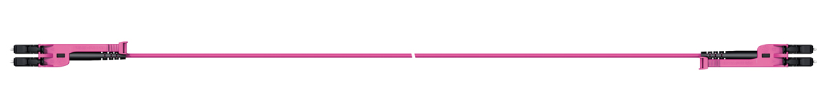 Huber+Suhner LC to LC Duplex Multi Mode OM4 Fibre Optic Cable, 2.1mm, Violet, 4m