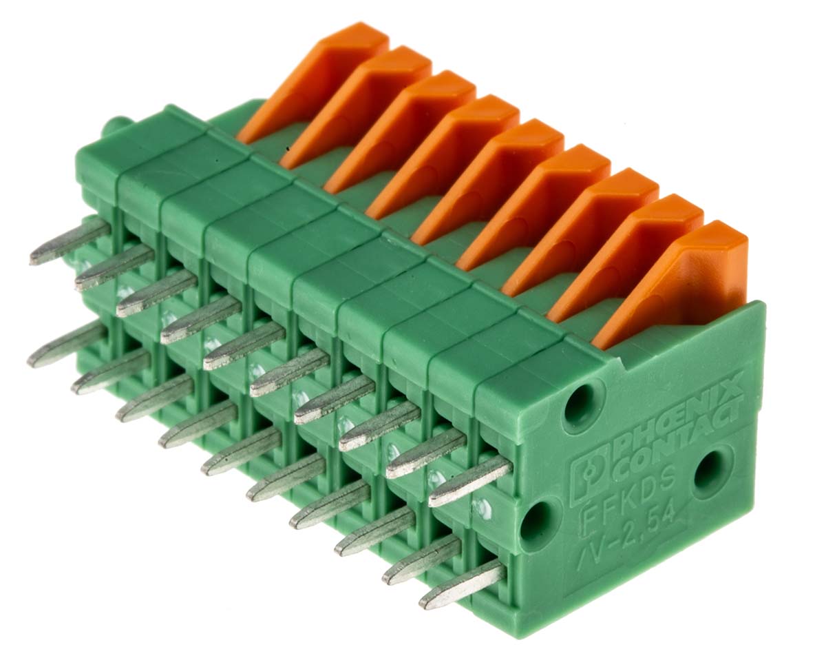 Phoenix Contact FFKDS/V-2.54 Series PCB Terminal Block, 2.54mm Pitch, Through Hole Mount, Solder Termination