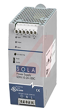 SolaHD SDN-C Switched Mode DIN Rail Power Supply, 85 → 264 V ac / 90 → 375V dc ac, dc Input, 24V dc dc