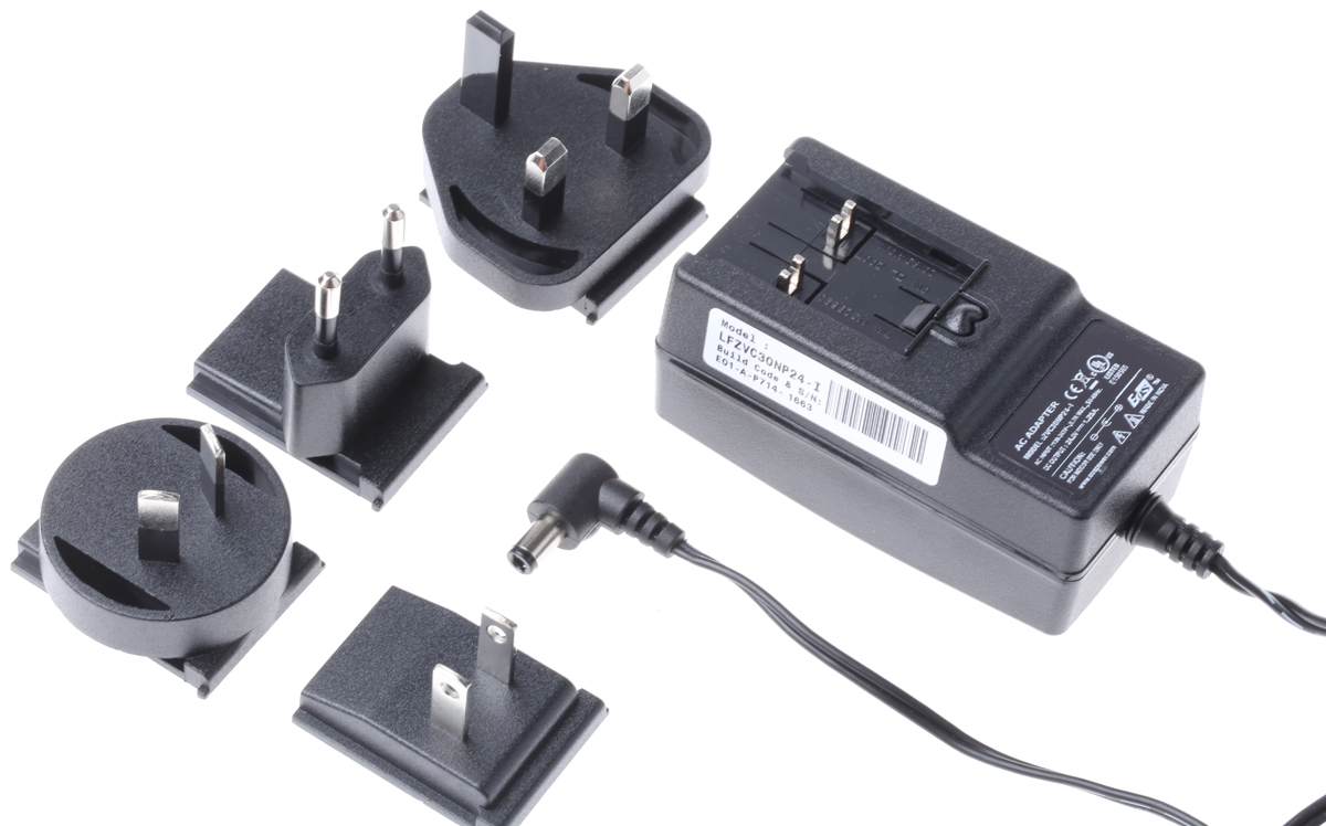 EOS 30W Plug-In AC/DC Adapter 24V dc Output, 1.25A Output