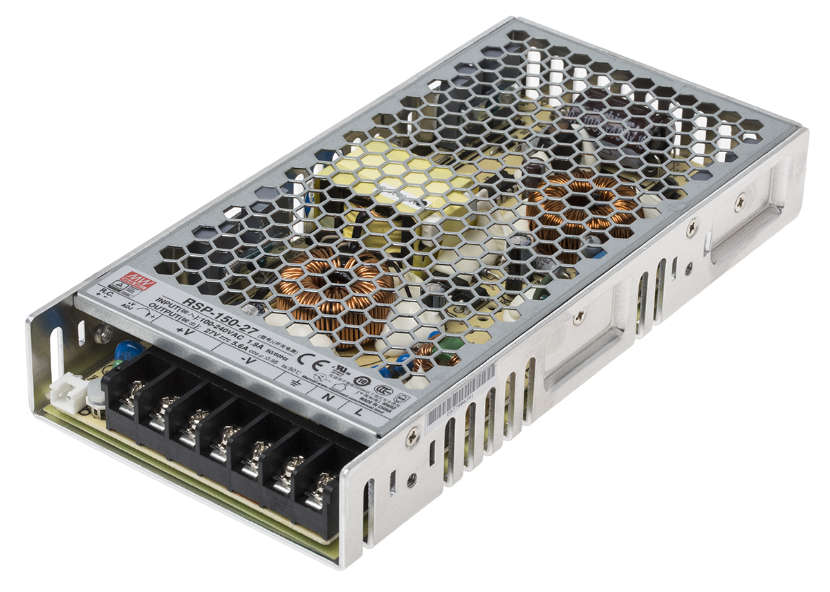 MEAN WELL Switching Power Supply, RSP-150-27, 27V dc, 5.6A, 151W, 1 Output, 120 → 370 V dc, 85 → 264 V ac