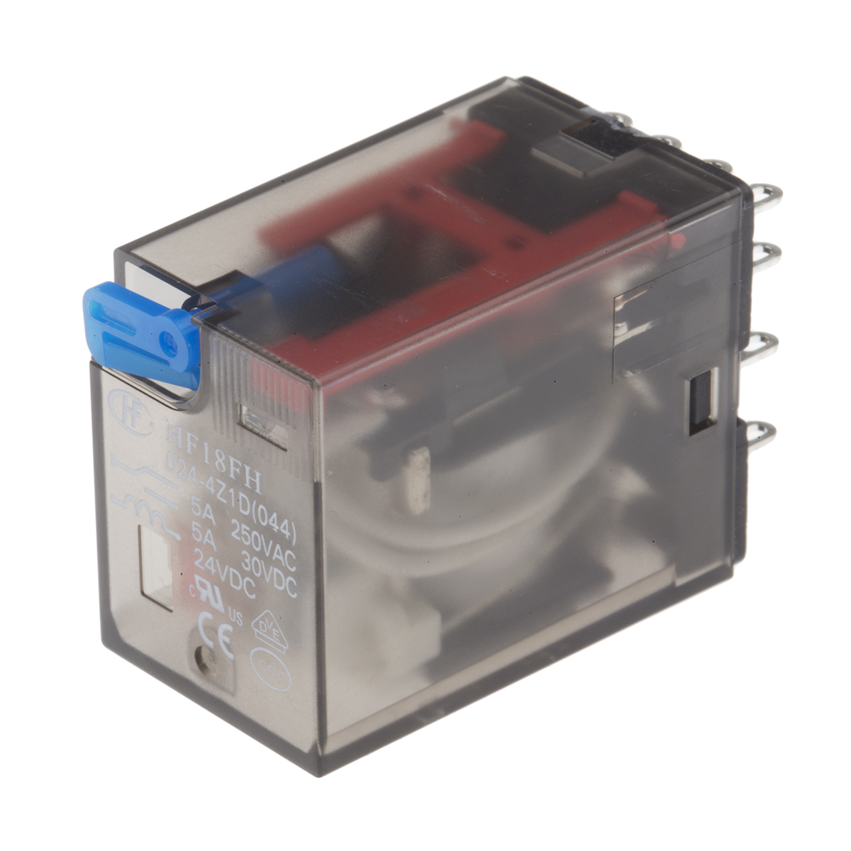 Hongfa Europe GMBH Chassis Mount Power Relay, 24V dc Coil, 6A Switching Current, 4PDT