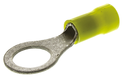 TE Connectivity, PLASTI-GRIP Insulated Ring Terminal, M10 Stud Size, 3mm² to 6mm² Wire Size, Yellow