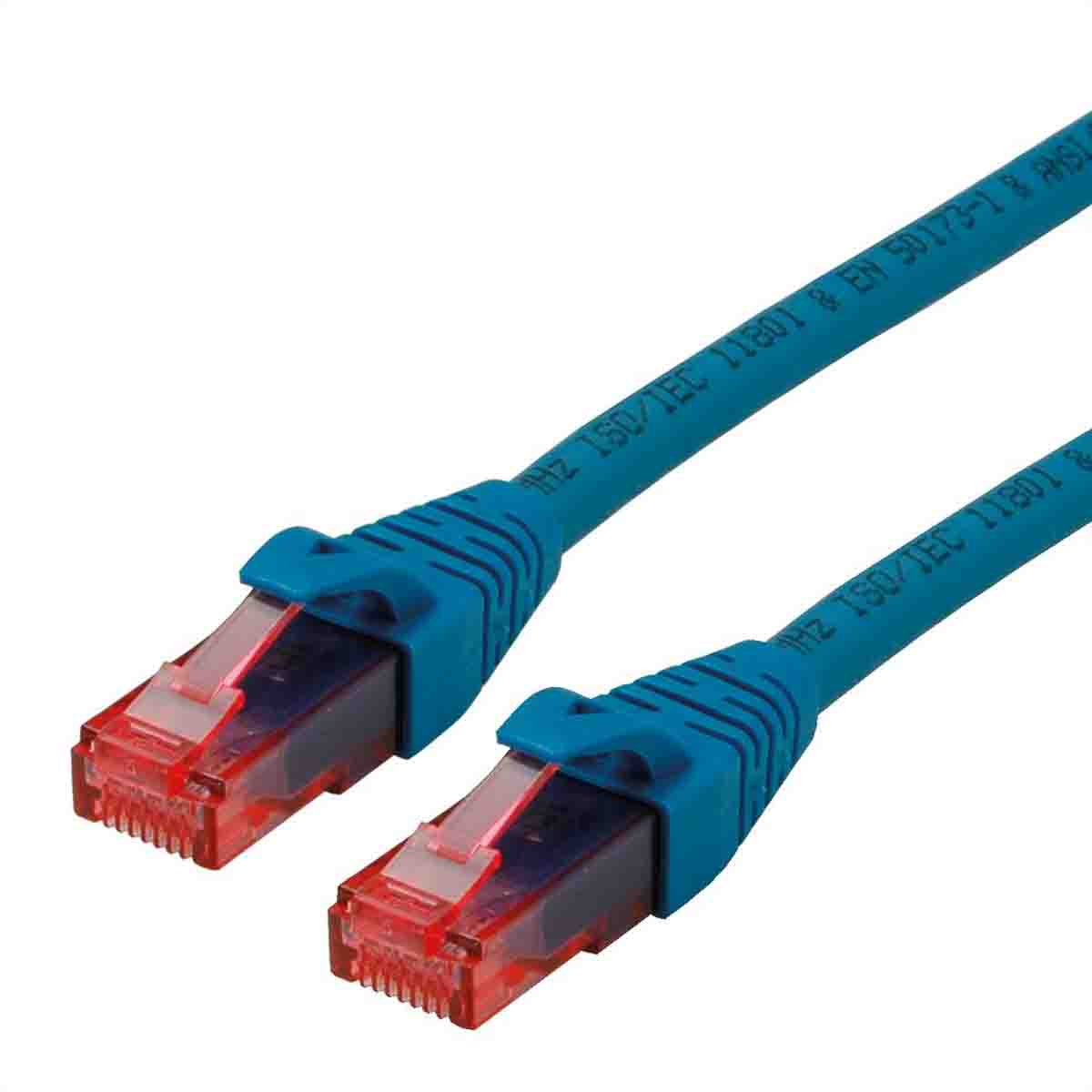 Roline, 0.5m Cat6, Blue RJ45 to Male RJ45 Male, U/UTP Unshielded, Terminated LSZH Sheath