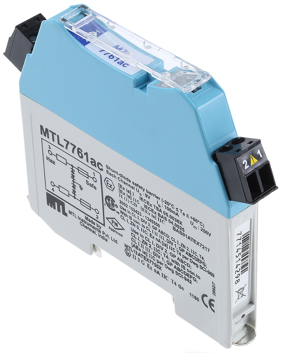 Eaton 2 Channel Zener Barrier, Intrinsic Safety Barrier, ATEX