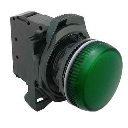 Allen Bradley, 800F, Panel Green LED Pilot Light, 22mm Cutout, Round, 240V ac