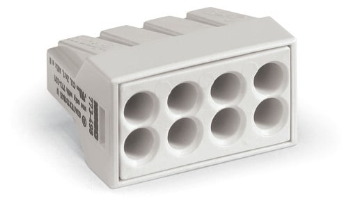 WAGO 773 Series Junction Box Connector, 8-Way, 24A, 18 → 14 AWG Wire, Push In Termination