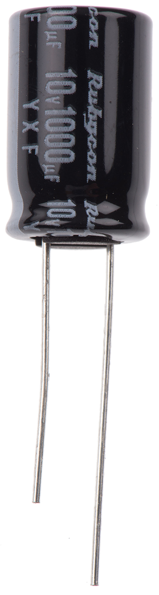Rubycon 1000μF Aluminium Electrolytic Capacitor 10V dc, Radial, Through Hole - 10YXF1000M10X16