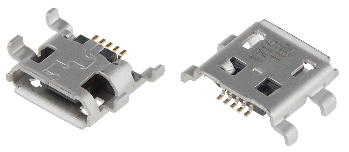 Molex Right Angle, Through Hole, Socket- Single Port Type Micro B 2.0 USB Connector