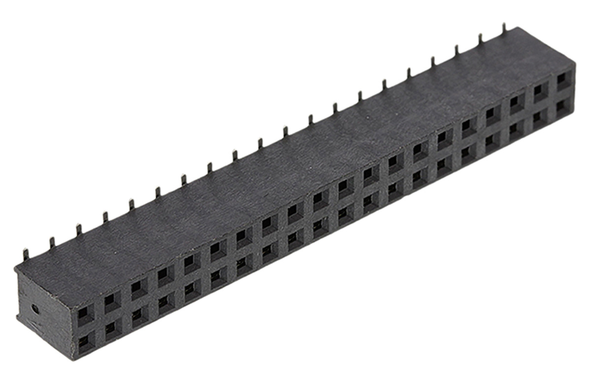 HARWIN Straight Surface Mount PCB Socket, 40-Contact, 2-Row, 2.54mm Pitch, Solder Termination