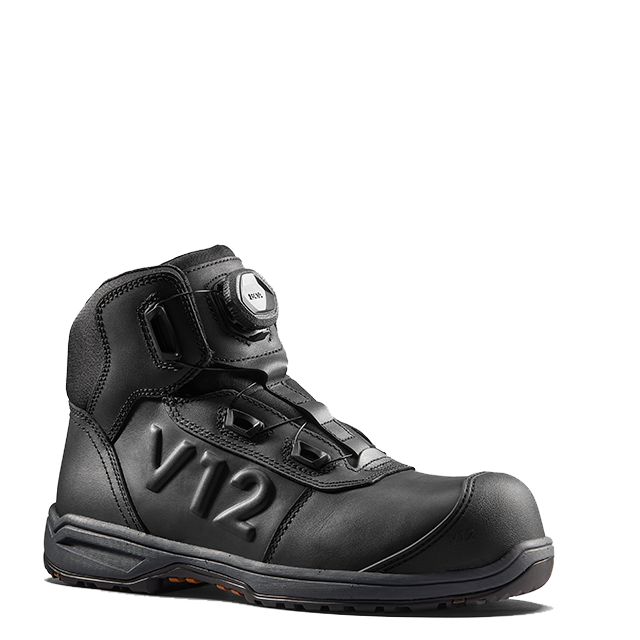 V12 Footwear Valiant IGS Black Fibreglass Toe Capped Men's Safety Boots, UK 6, EU 39