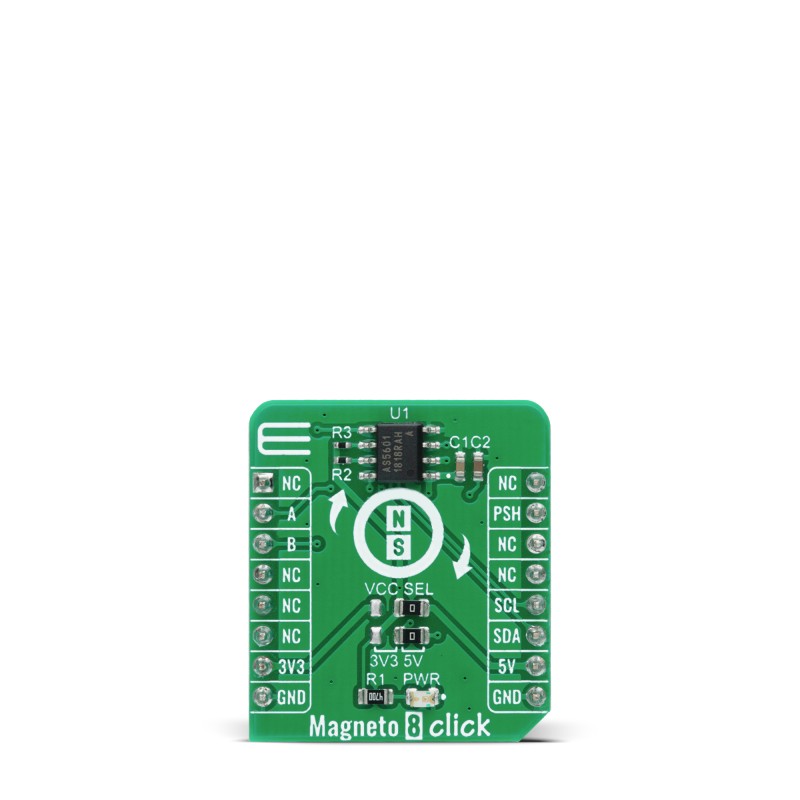 MikroElektronika Magneto 8 Click Add On Board for AS5601 AS5601