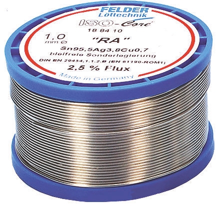 Felder Lottechnik Wire, 1mm Lead Free Solder, 217°C Melting Point