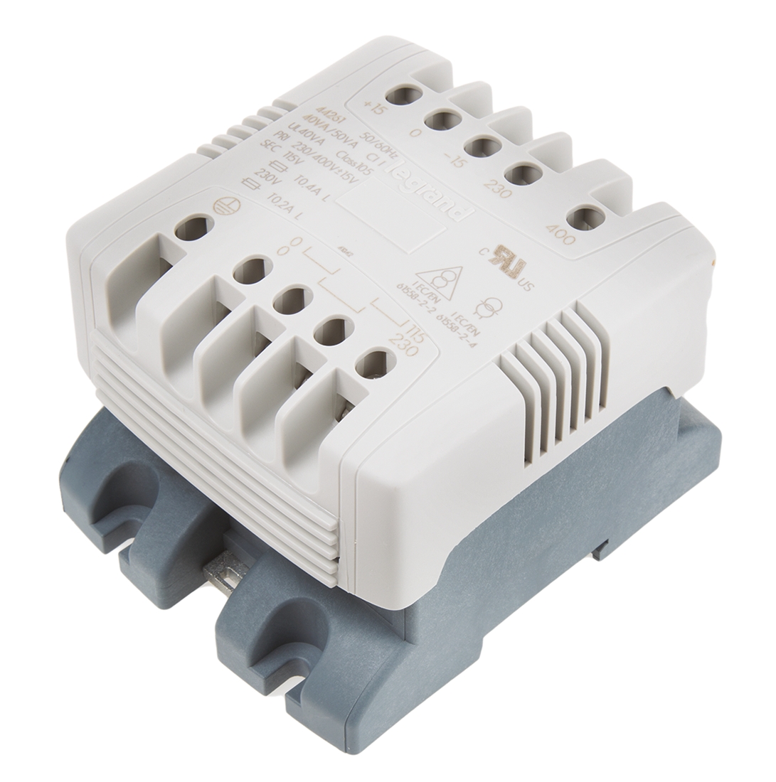 Legrand 40VA DIN Rail Transformer, 230V ac, 400V ac Primary, 115 → 230V Secondary