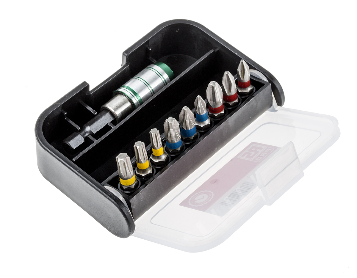 RS PRO Bit Holder 10 Pieces, Phillips, Pozidriv, Star