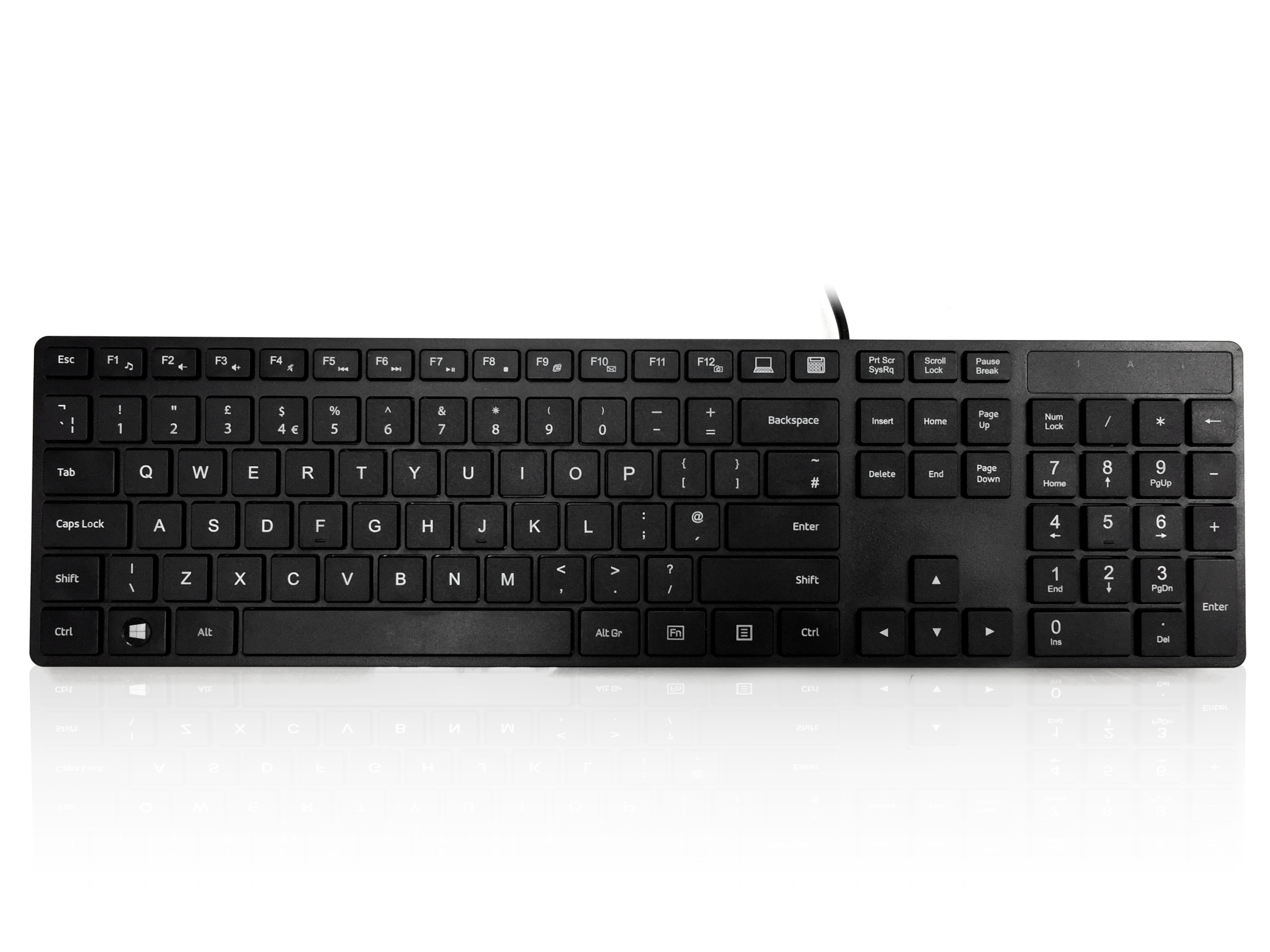 Ceratech KYBAC301-PBLK Wired PS/2 Multimedia Keyboard, QWERTY (UK), Black
