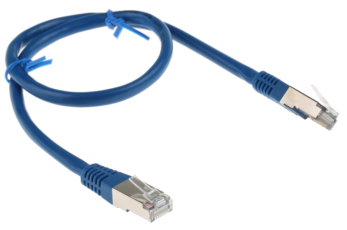 Decelect, 0.5m Cat5, Blue RJ45 to Male RJ45 Male, F/UTP Shielded, Terminated PVC Sheath