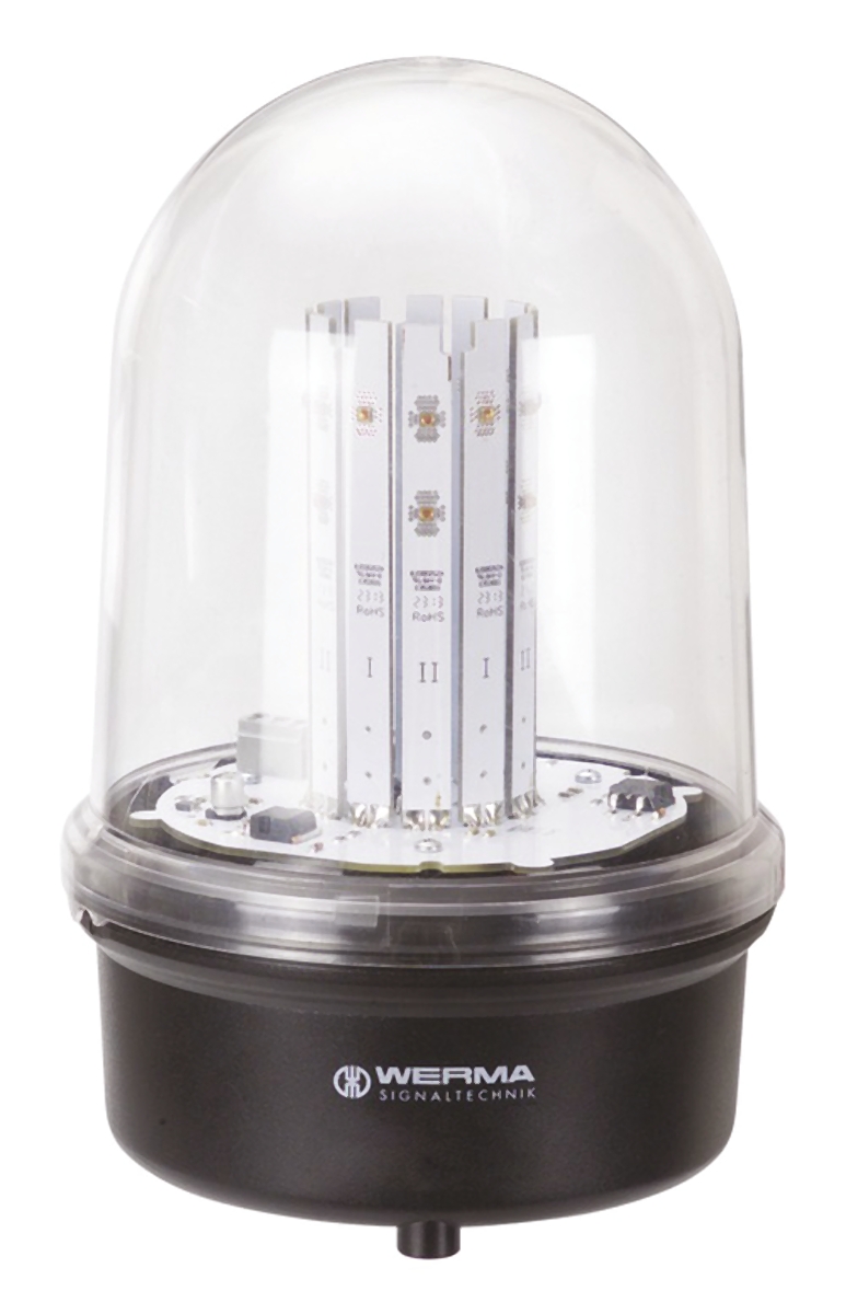 Werma BM 280 Series Red Steady Beacon, 230 V ac, Base Mount, LED Bulb, IP65