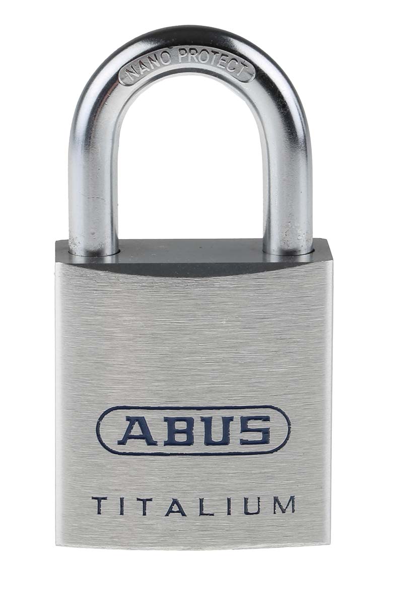 ABUS Key Weatherproof Titanium Weatherproof Padlock, Keyed Alike, 7mm Shackle, 40mm Body