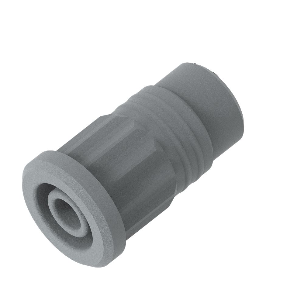 Electro PJP Grey Female Banana Socket, 4 mm Connector, Press Fit Termination, 36A, 1kV, Nickel Plating