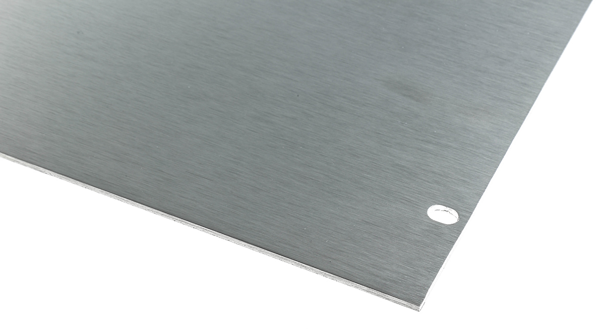 RS PRO Silver Aluminium Front Panel, 6U, 482.6 x 265.9mm
