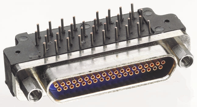 Glenair MWDM 37 Way Right Angle Through Hole D-sub Connector Socket, 2.54mm Pitch