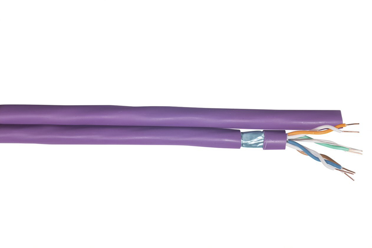 CAEMMC, 100m Cat6a, Purple, F/FTP Shielded, Unterminated LSZH Sheath