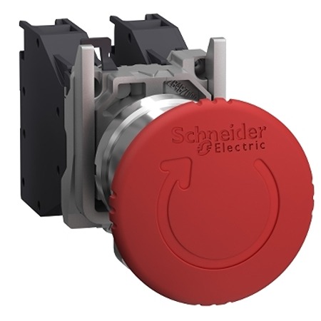 Schneider Electric Harmony XB4 Series Turn to Release Emergency Stop Push Button, Panel Mount, 22mm Cutout, DPST, IP65