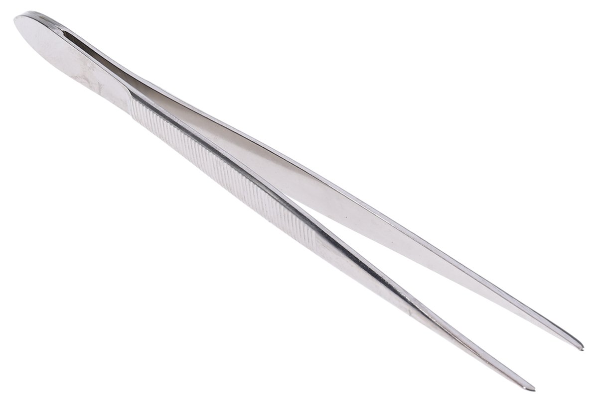 Bernstein 120 mm, Nickel Plated Steel, Narrow Pointed; Serrated, Tweezers