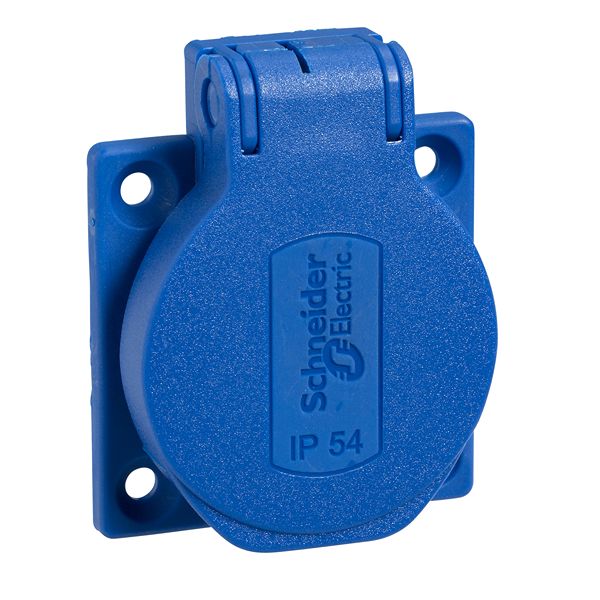 Schneider Electric, Mureva IP54 Blue Flush Mount 2P+E Socket Socket, Rated At 10 → 16A, 250 V