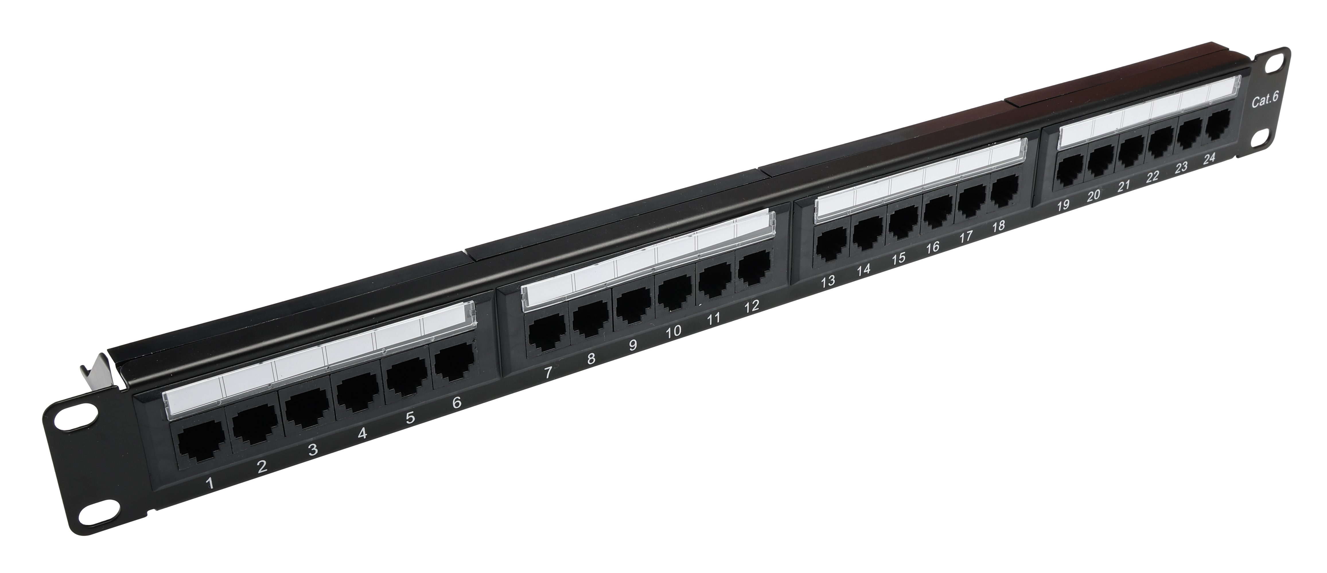 RS PRO Cat6 24 Port RJ Patch Panel UTP 1U Black