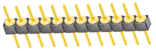Samtec TS Series Straight Through Hole Pin Header, 12 Contact(s), 2.54 mm Pitch, 1 Row, Unshrouded