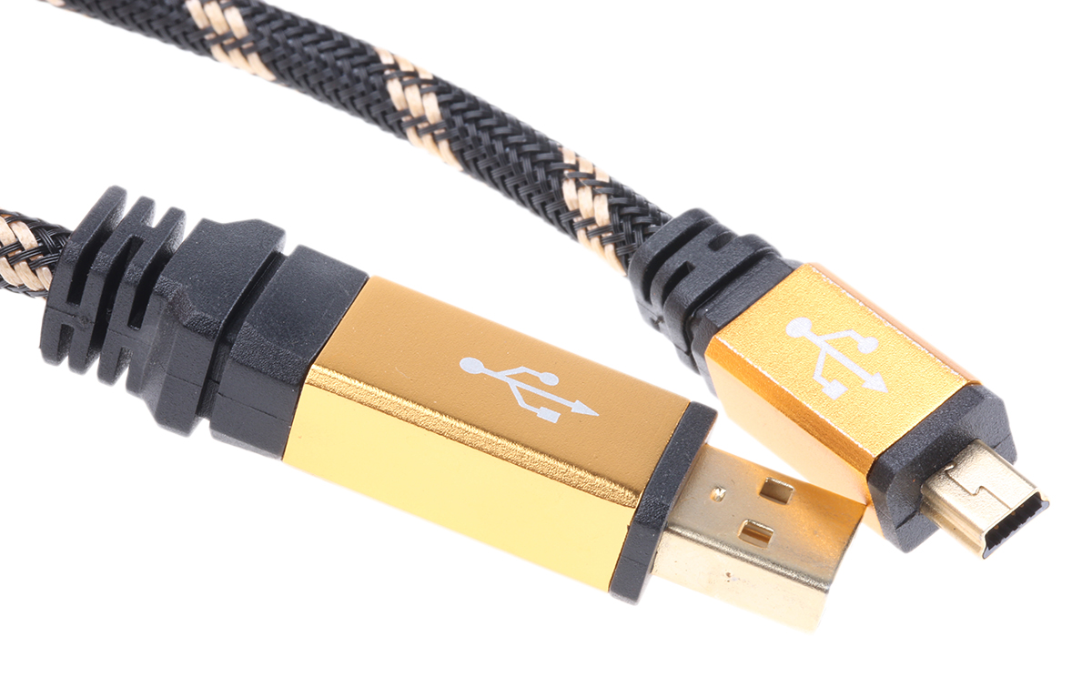 Roline USB 2.0, Male USB A to Male Mini USB B, 800mm
