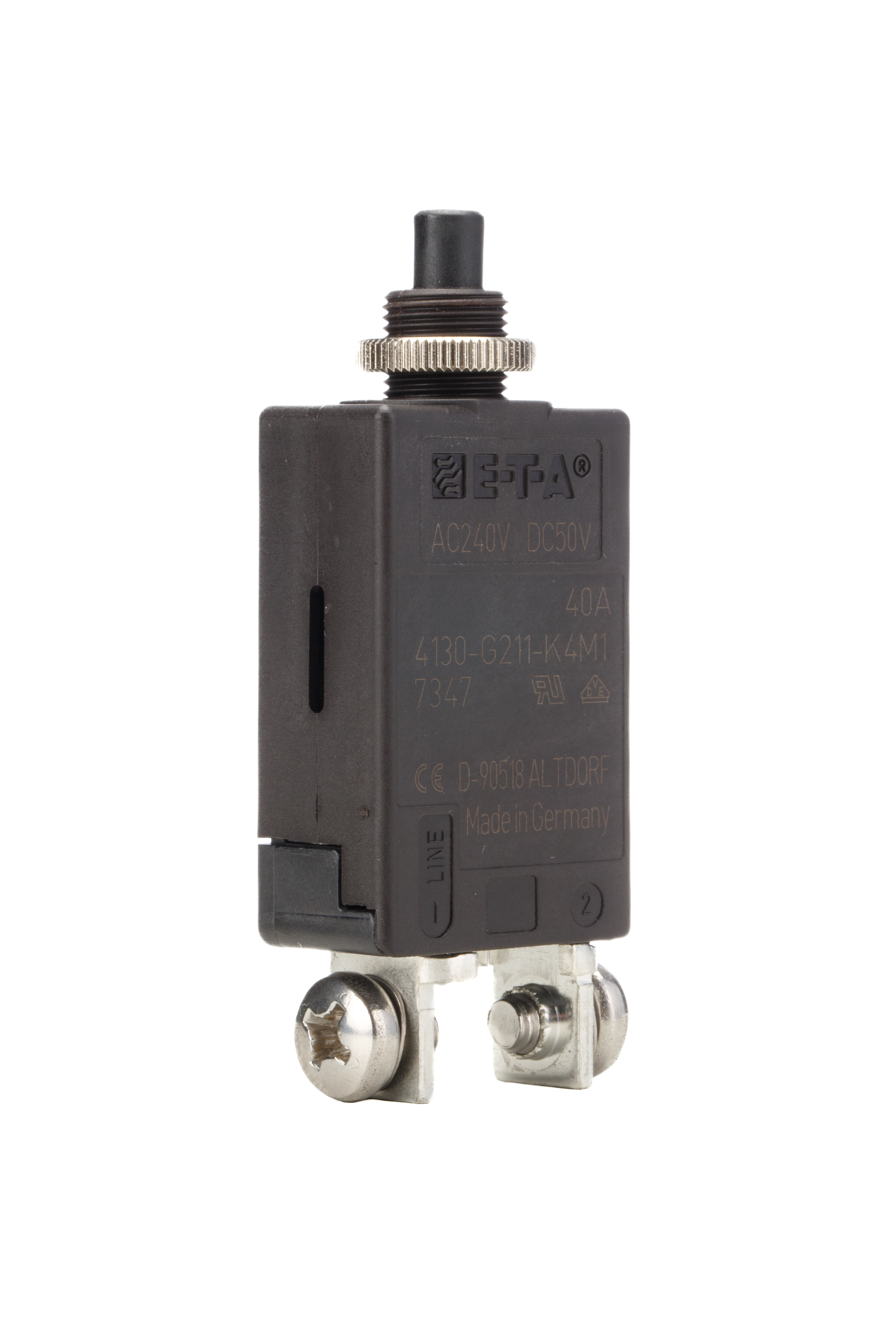 ETA Thermal Circuit Breaker - 4130  Single Pole 240V Voltage Rating Panel Mount, 40A Current Rating