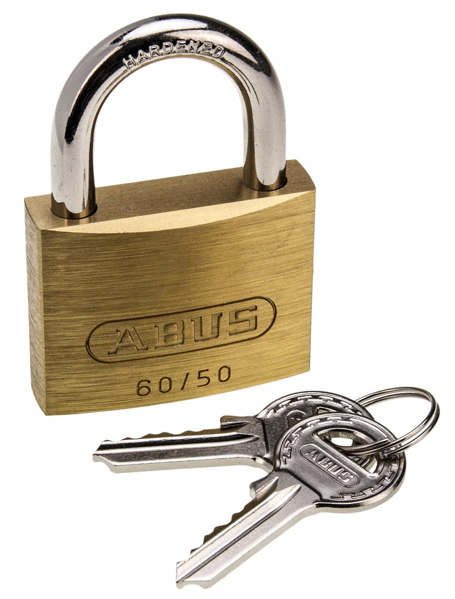 ABUS Key Weatherproof Brass, Steel Padlock, Keyed Alike, 8mm Shackle, 50mm Body