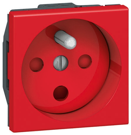Legrand Mosaïc Red 1 Gang Plug Socket, 16A, Type E - French, Indoor Use