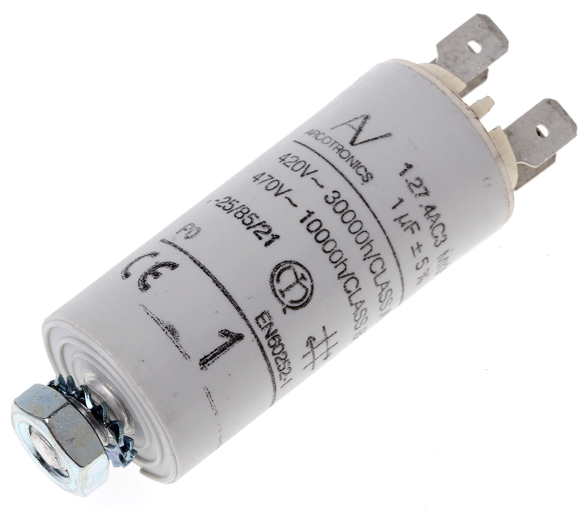 KEMET C27 Metallised Polypropylene Film Capacitor, 470V ac, ±5%, 1μF, Chassis Mount