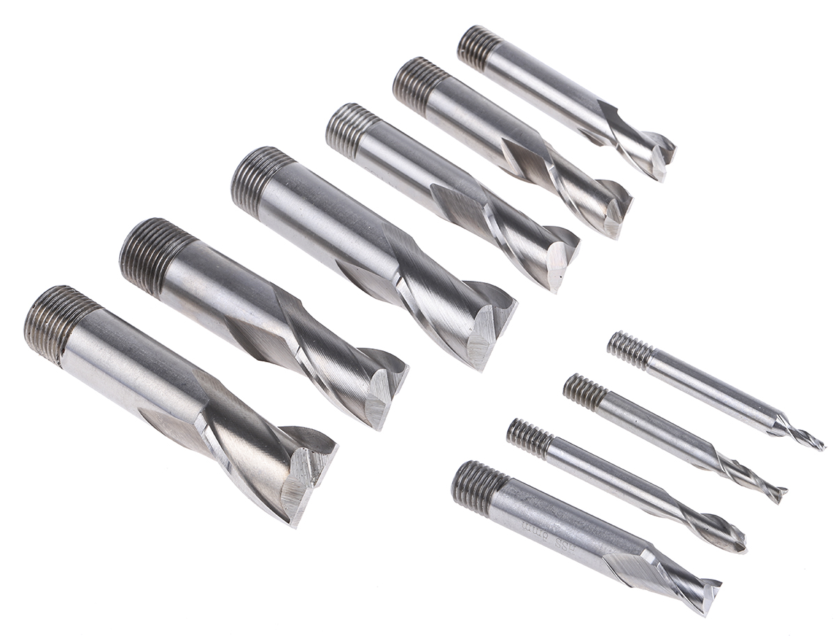 RS PRO Screwed Slot Drill Set 2 Flutes, 4 mm, 5 mm, 6 mm, 8 mm, 10 mm, 12 mm, 14 mm, 16 mm, 18 mm, 20 mm Cut Diameter