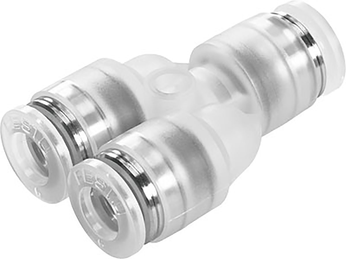 Festo NPQP Series Y Tube-to-Tube Adaptor, Push In 6 mm to Push In 6 mm, Tube-to-Tube Connection Style, 133120