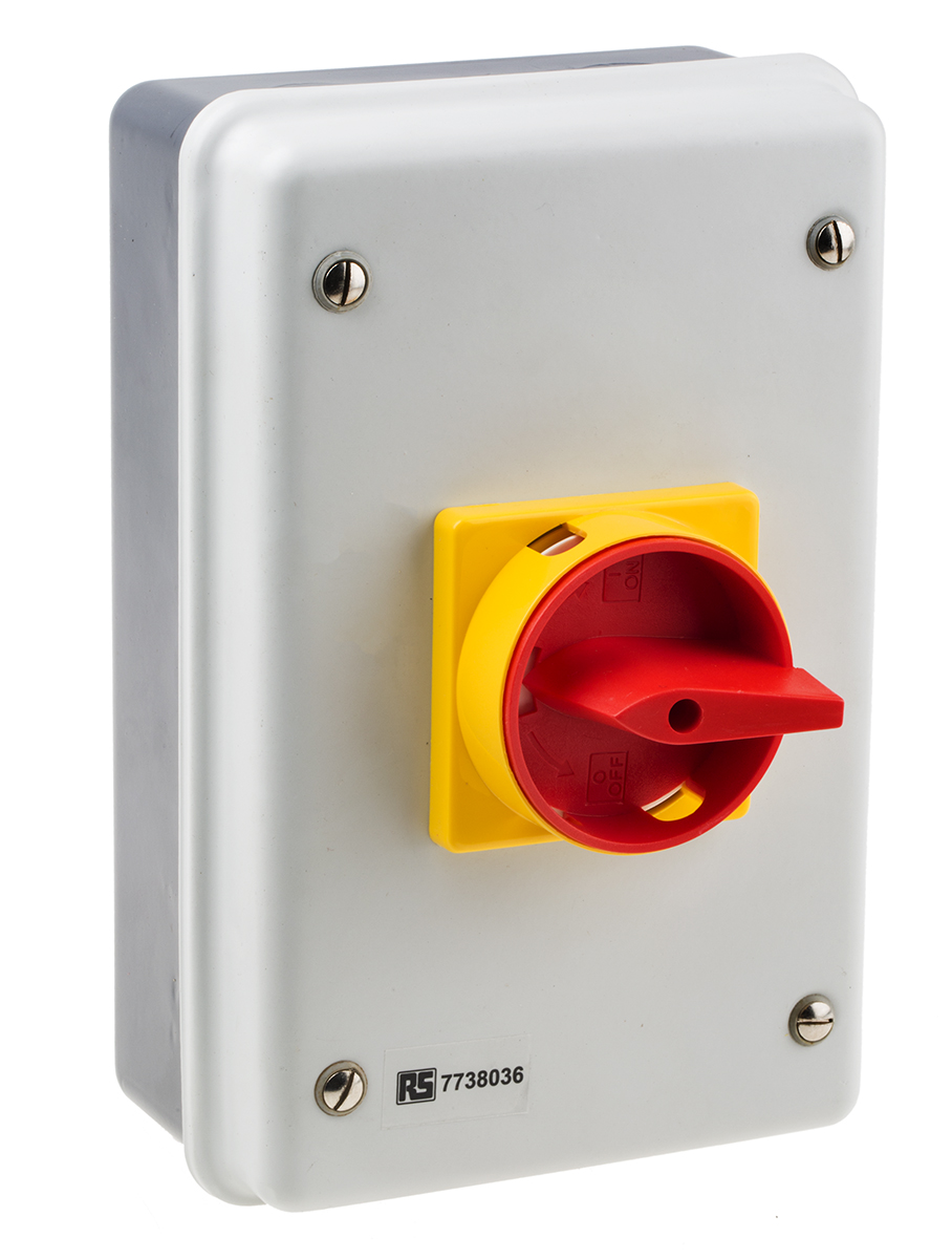 RS PRO 4P Pole Panel Mount Isolator Switch - 63A Maximum Current, 18.5kW Power Rating, IP54