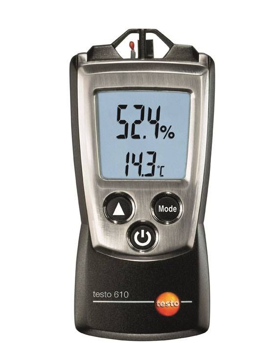 Testo 610 Hygrometer, ±2.5 %RH Accuracy, +50°C Max, 100%RH Max, UKAS Calibration