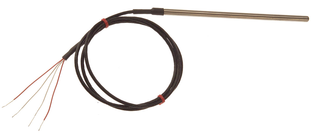 RS PRO PT100 RTD Sensor, 4.5mm Dia, 25mm Long, 4 Wire, Probe, Class B +250°C Max