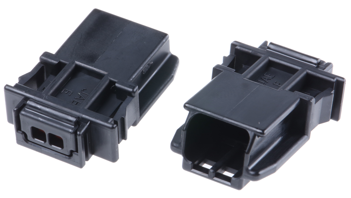 JAE, MX19 Automotive Connector Plug Black 2 Way MX19002P51