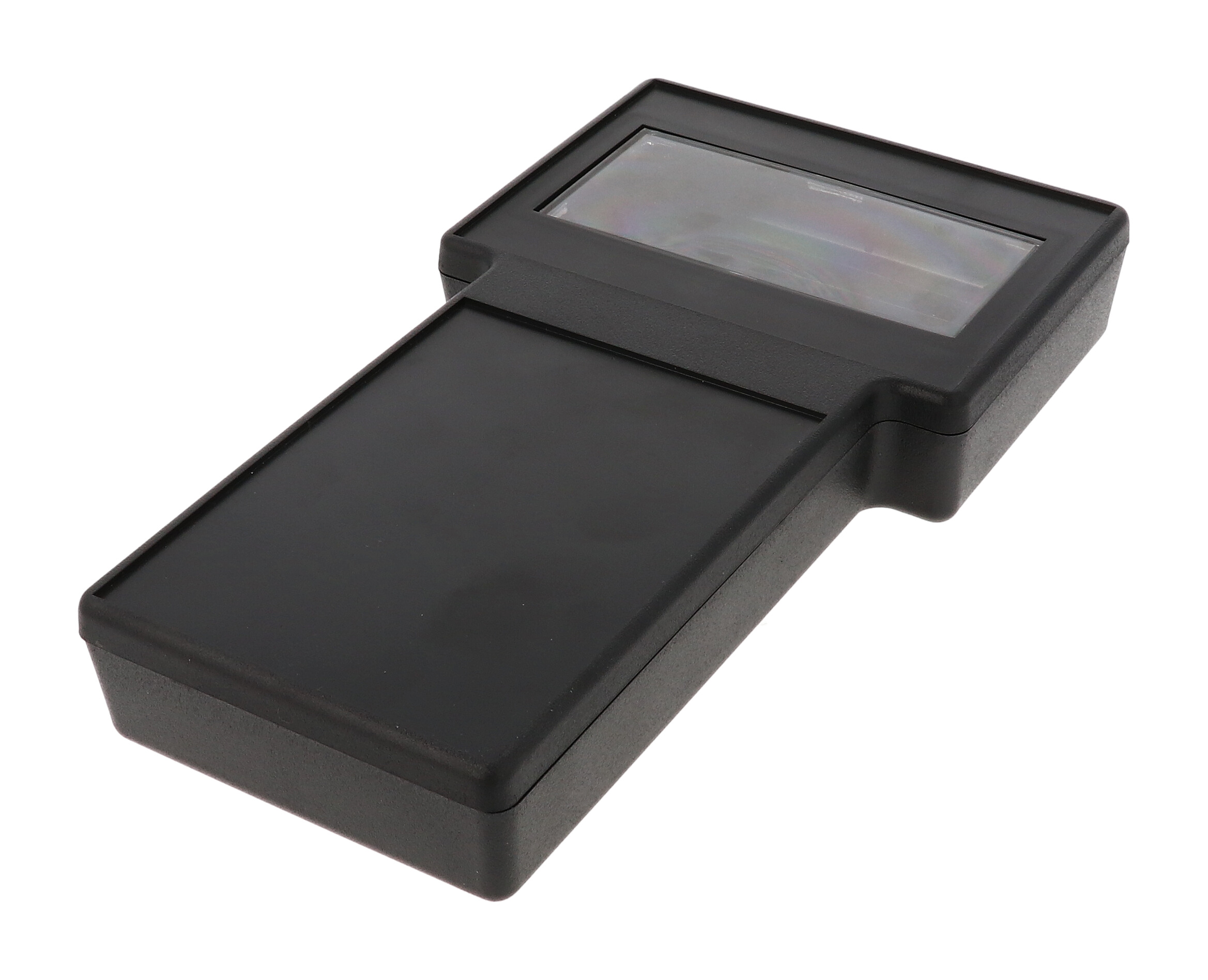 Hammond 1592 Series Black ABS Hand Held Enclosure, Integral Battery Compartment, Display Window, IP68, 130 x 234 x 34mm
