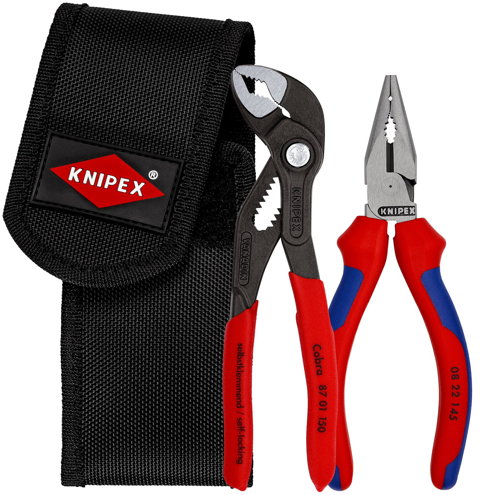 Knipex 2-Piece Plier Set, Straight Tip, 159 mm Overall