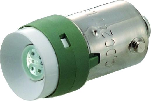 Idec Green LED Indicator Lamp, 12V, BA9 Base, 10.6mm Diameter, 200mcd